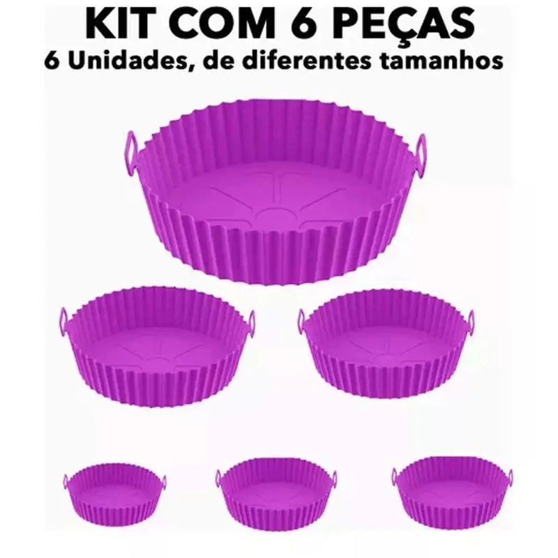 Kit De formas pra airfryer  de silicone