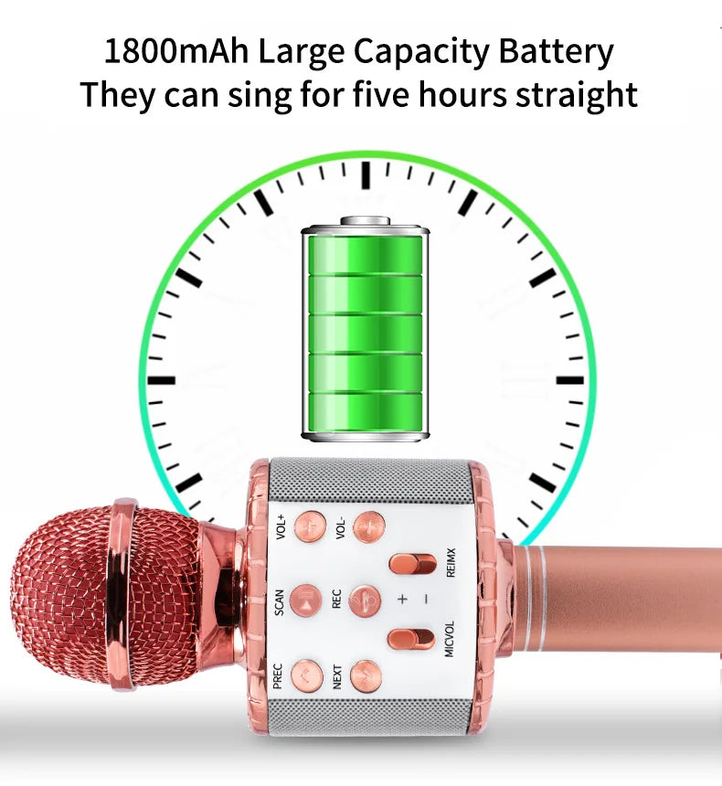 Microfone de karaokê portátil para crianças