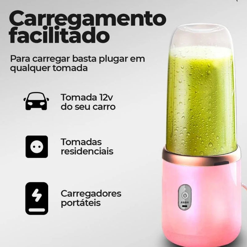 Mini Liquidificador Portátil 6 Lâminas De Suco De Alimentos Misturador Leite